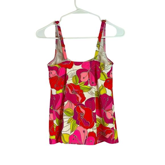 Lands’ End Bright Colored Tankini Top with Tie Neck Strap Size 2 N0271 - Picture 3 of 7
